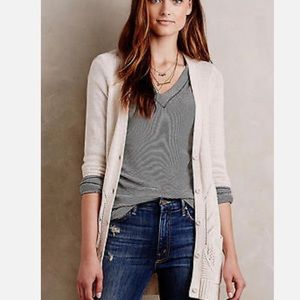 Anthropologie Moth Pointelle Cardigan